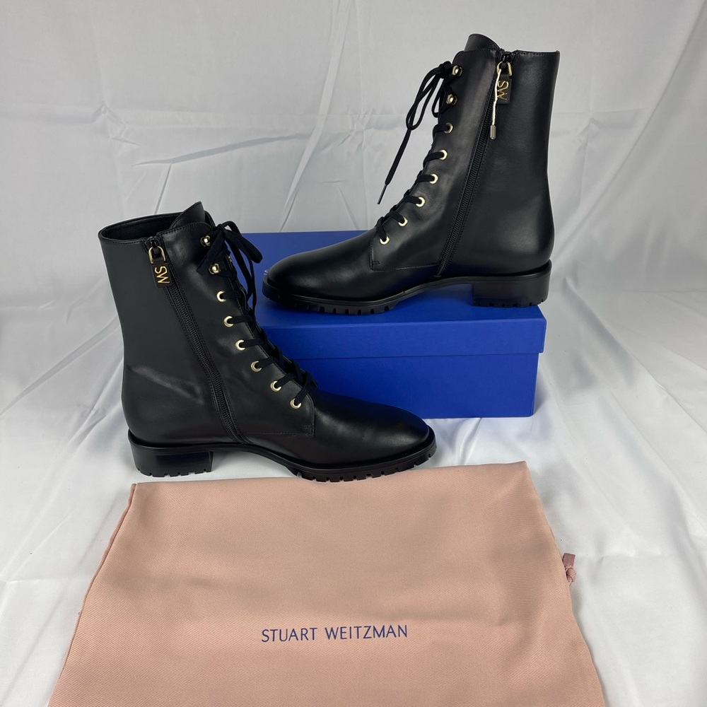 STUART WEITZMAN Laine leather combat boots 38.5